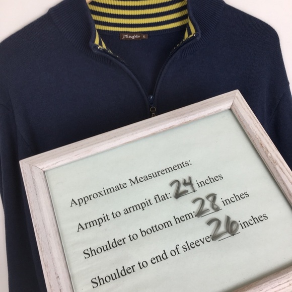 J. McLaughlin Men’s Quarter Zip Pullover Sweater Blue Size XL Preppy - Picture 12 of 12